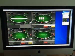 Pokercoaching, hvor en af mine elever har uploadet en video til mig, så vi kan reviewe den via Teamviewer.